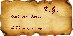 Komáromy Gyula névjegykártya