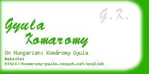 gyula komaromy business card