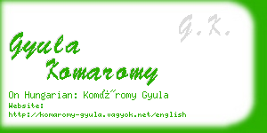 gyula komaromy business card